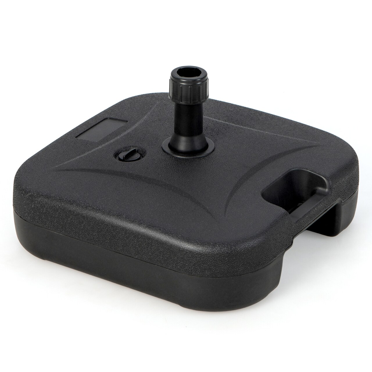 Black HDPE Patio Umbrella Base with Water and Sand Fill for Stability